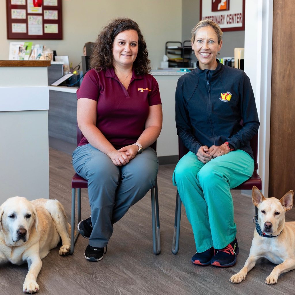 Dr. Weaver and Dr. Arthur with dogs
